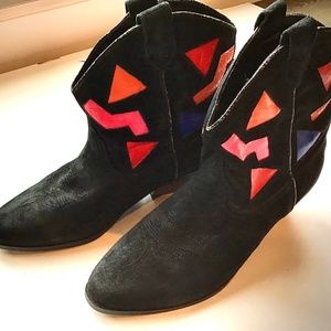 AJ Valenci Black Suede Vintage Boots